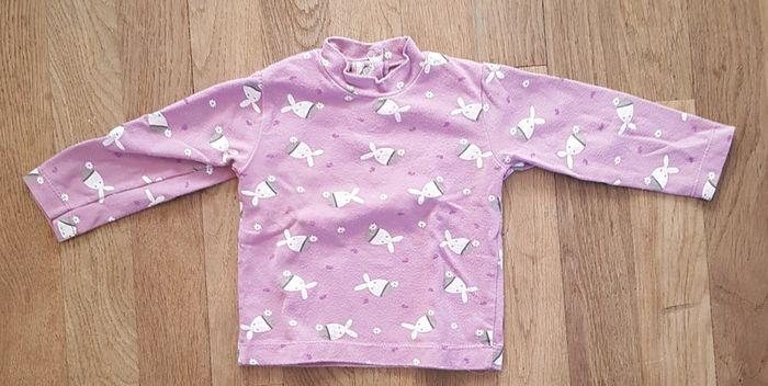 t-shirt  6 mois a col rose a motif lapin - photo numéro 1