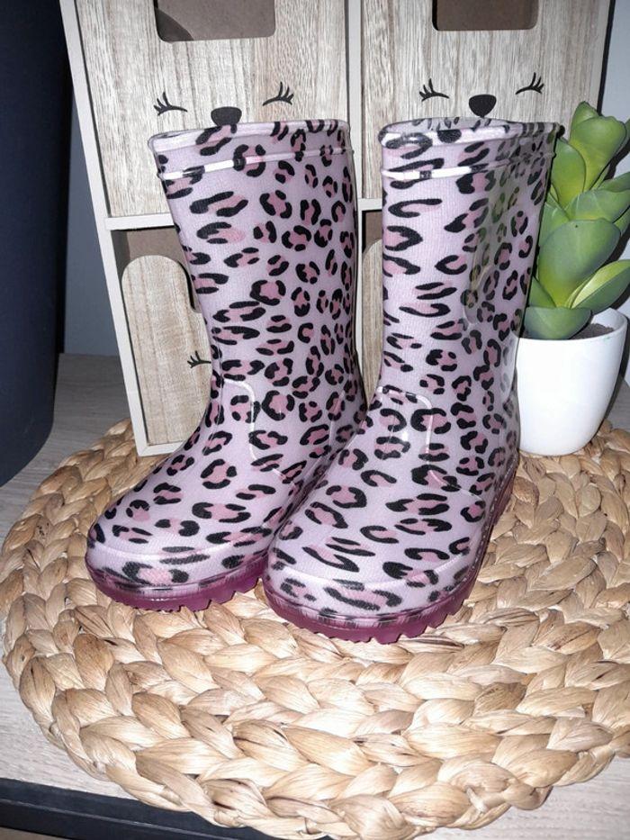 Bottes de pluie lumineuses roses guépard 24 25 - photo numéro 1