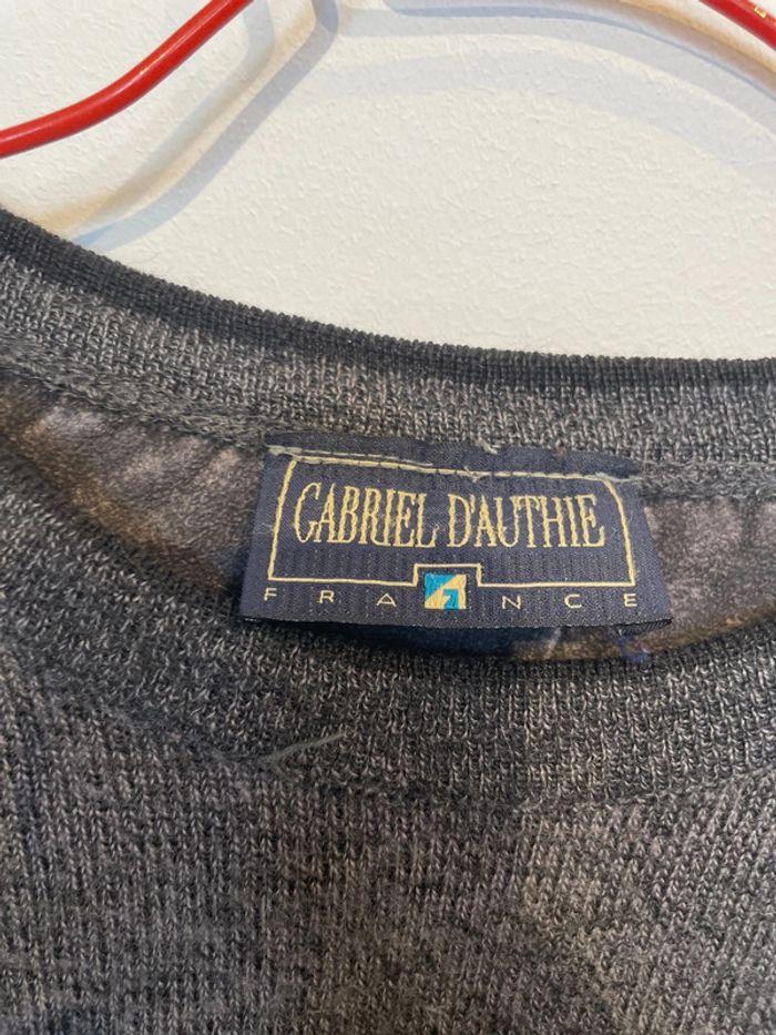 Pull gris vintage Gabriel D’Authie made in France - photo numéro 2