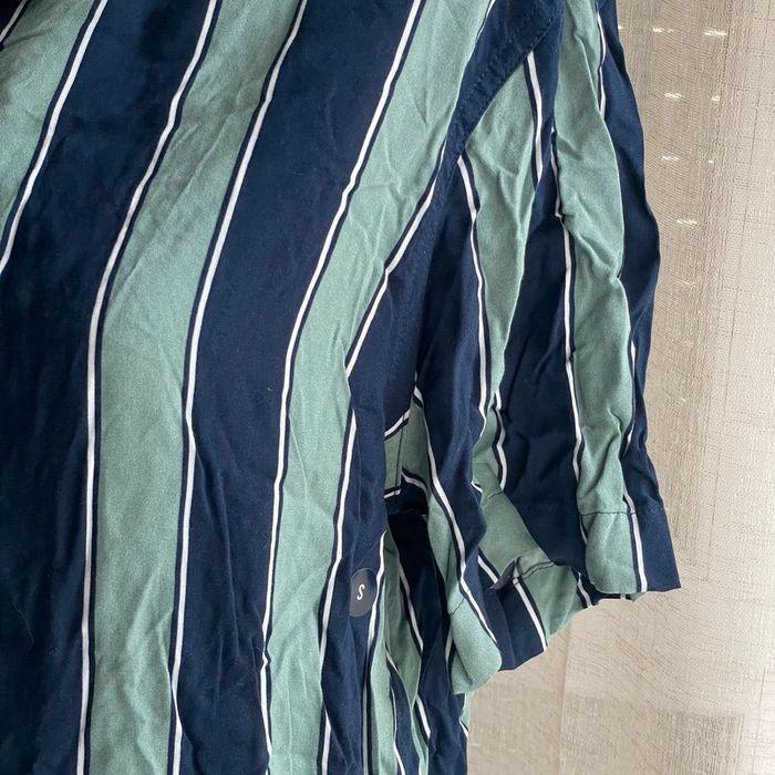 Chemise à rayure bleu et vert gomme neuve Hollister - photo numéro 3