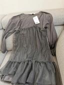 Robe manches longues gris h&m taille 8/9 ans