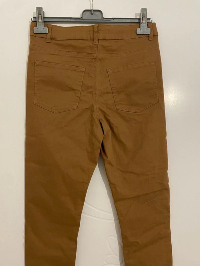 Pantalon camel beige moutarde taille haute coupe skinny neuf denim co taille 40 - photo numéro 5