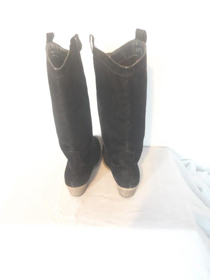 Bottes hautes tombantes Arian taille 41 noir daim - photo numéro 4