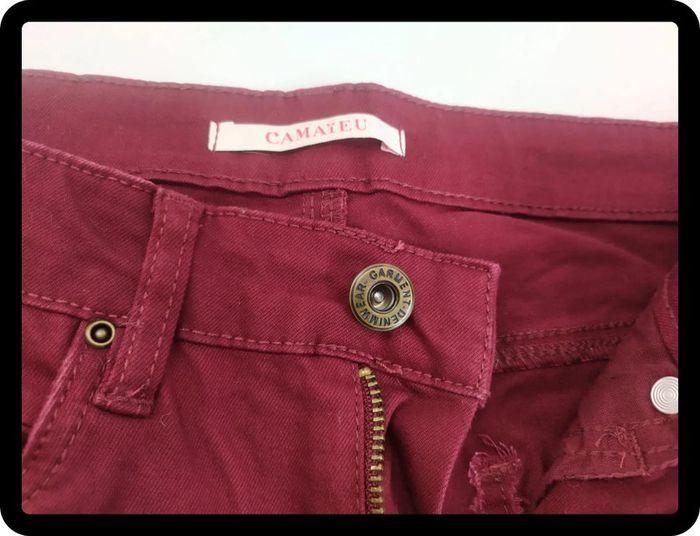 Pantalon slim Camaïeu bordeaux - photo numéro 2