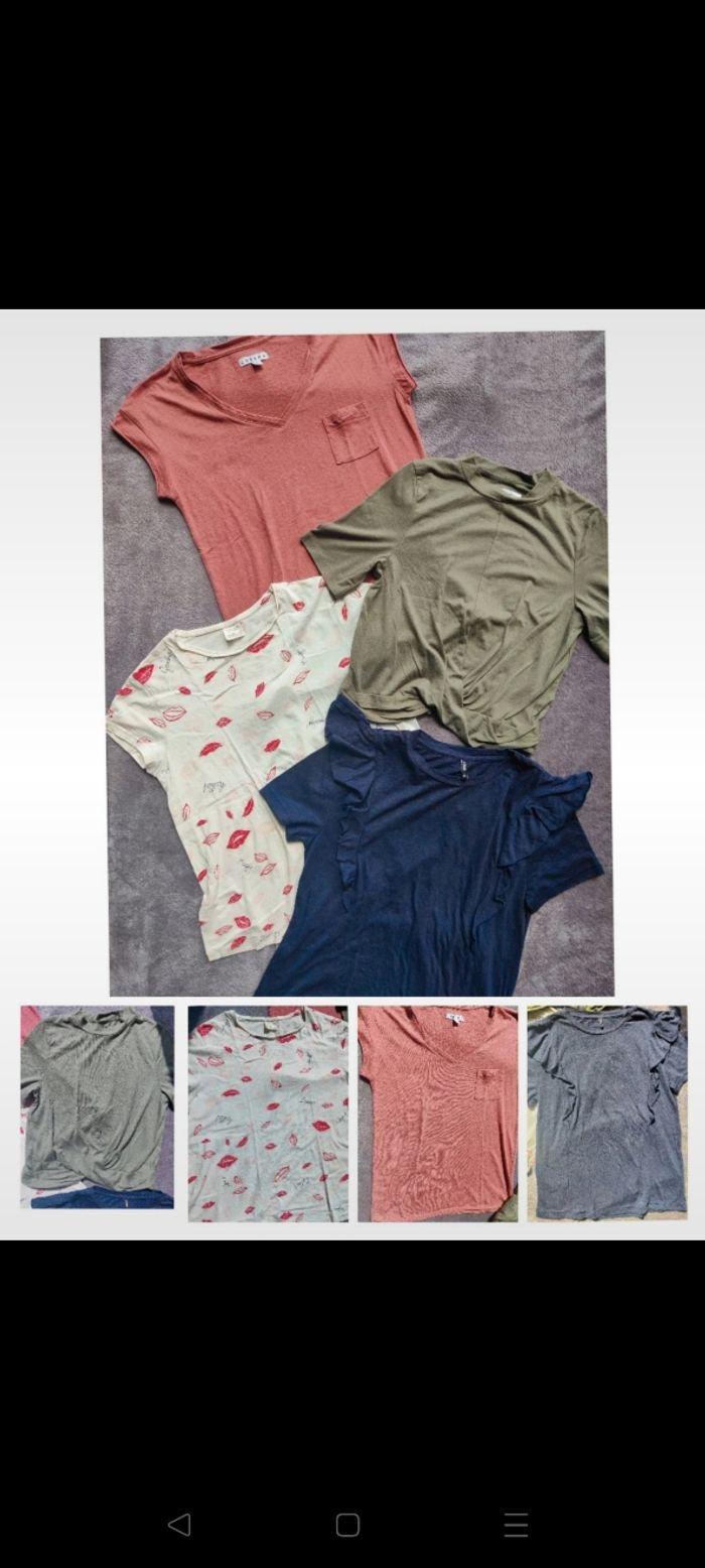 Lot 4 t-shirts fille 14 ans / taille 34 Only Creeks Liberto Zara - photo numéro 1