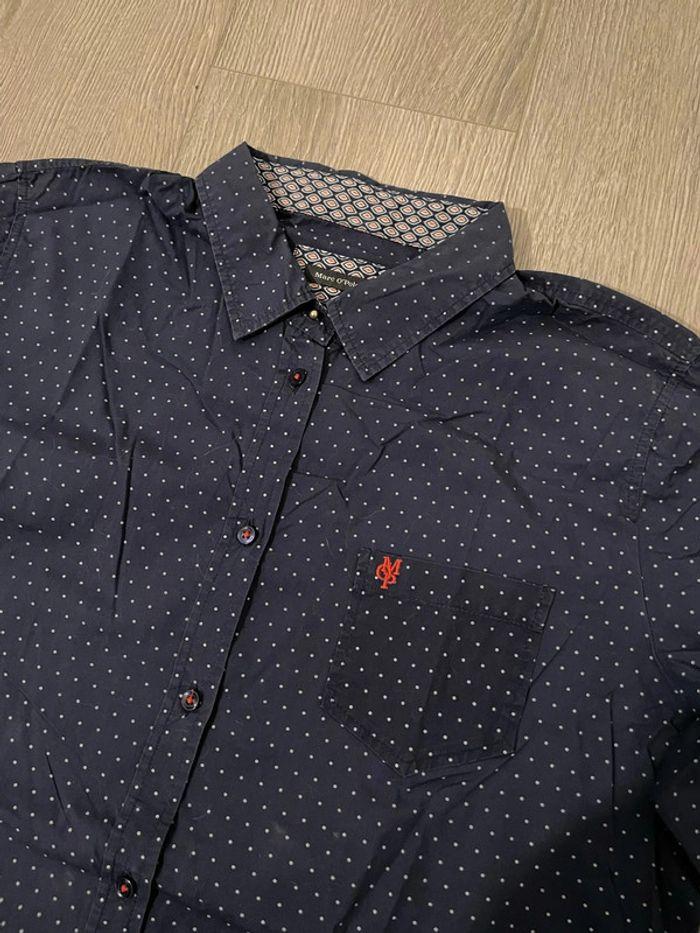 Chemise à manches longues bleu marine à pois blanc marc’o polo taille 42 - photo numéro 3