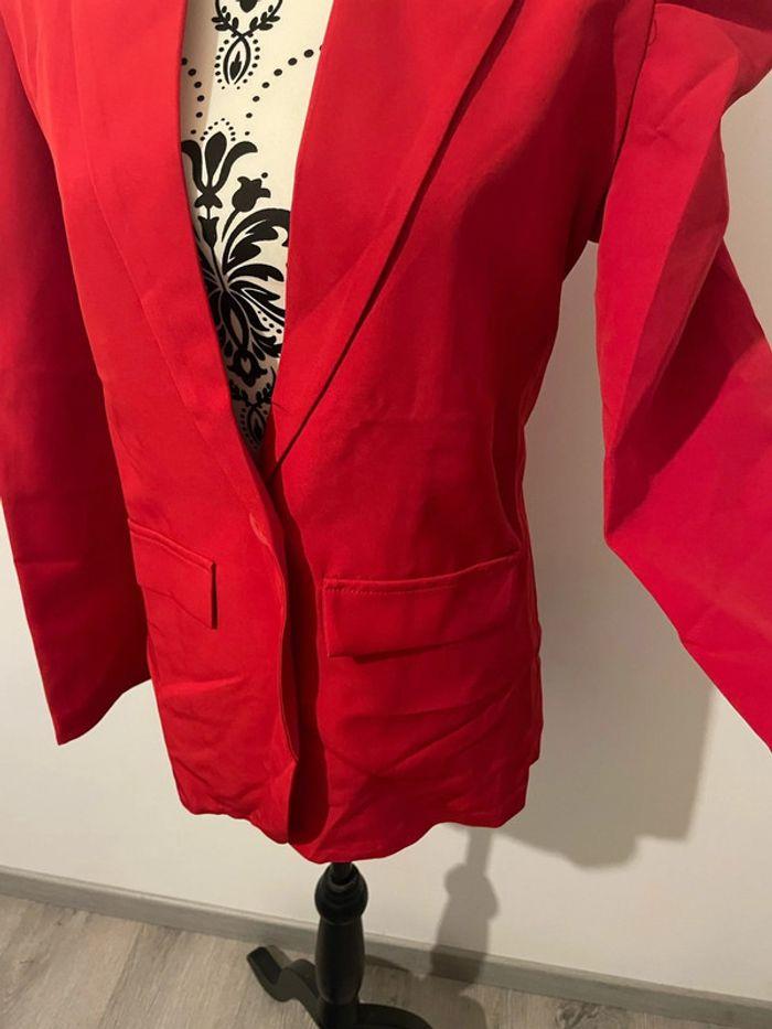 Veste blazer rouge épaule bouffante poche devant neuf I saw it first taille M - photo numéro 3