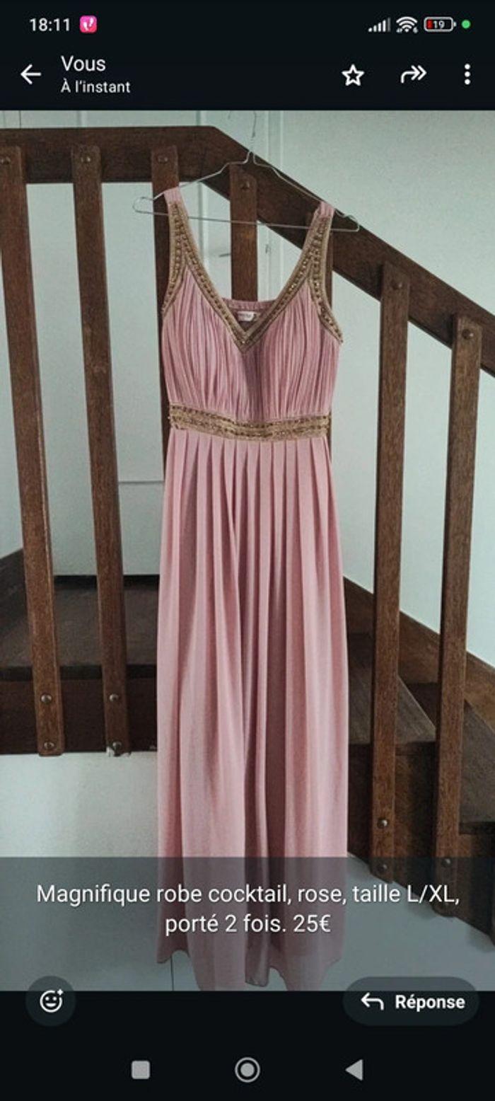 Robe de soirée, de cocktail rose, L/XL