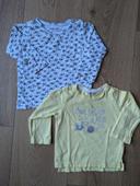 Lot 2 t-shirt manches longues 6 mois Vertbaudet