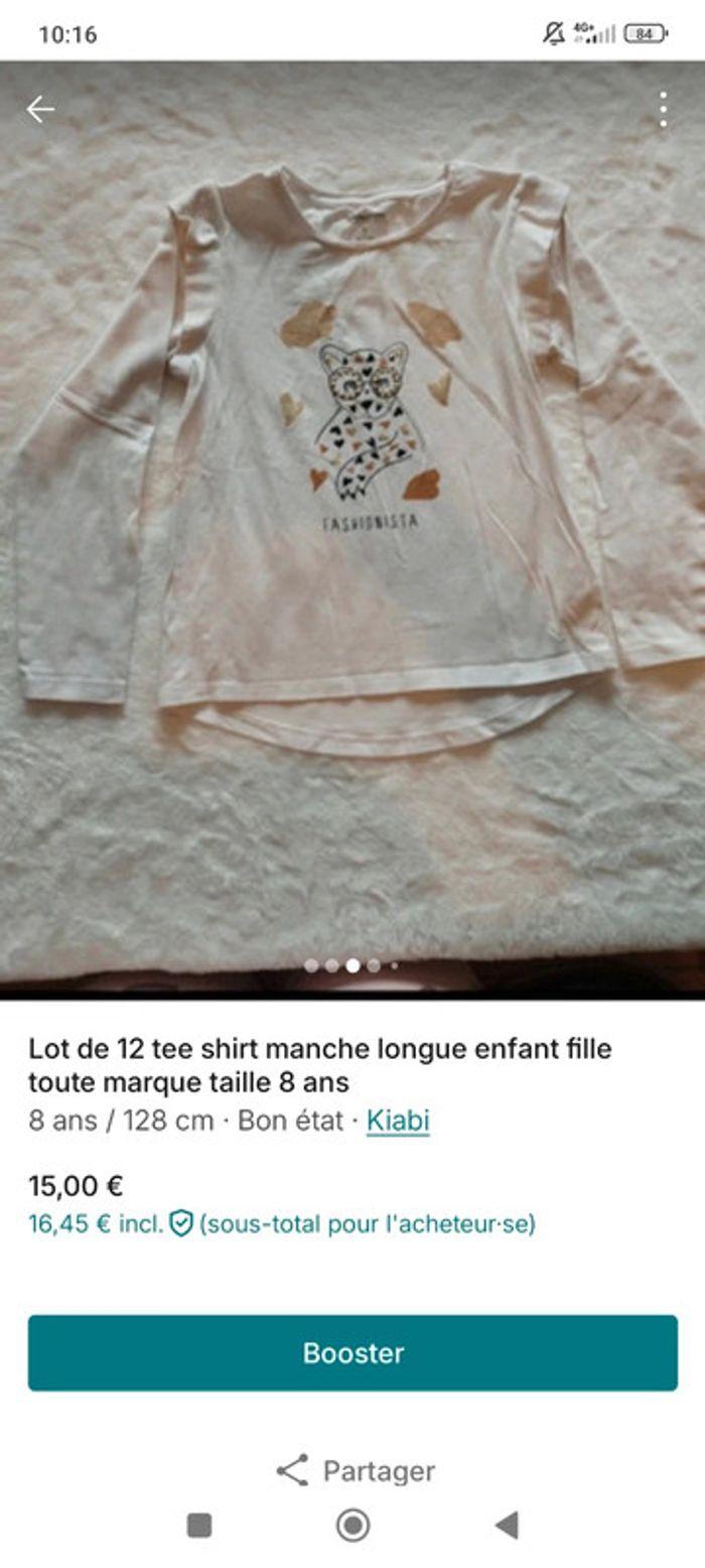 Lot de tee shirt manche longue  enfant fille toute marque taille 08 ans - photo numéro 3