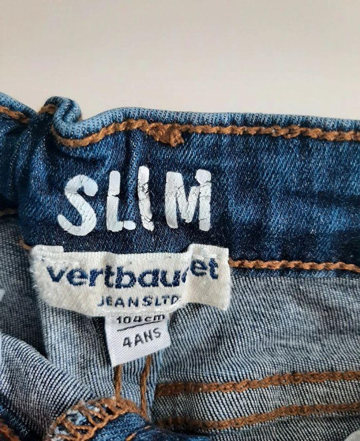 Jeans slim vertbaudet marine taille 4 ans / 104 cm - photo numéro 2