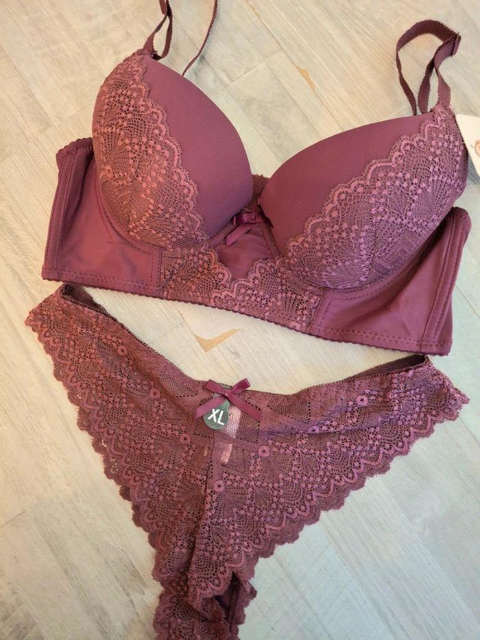 Ensemble lingerie mauve - photo numéro 2