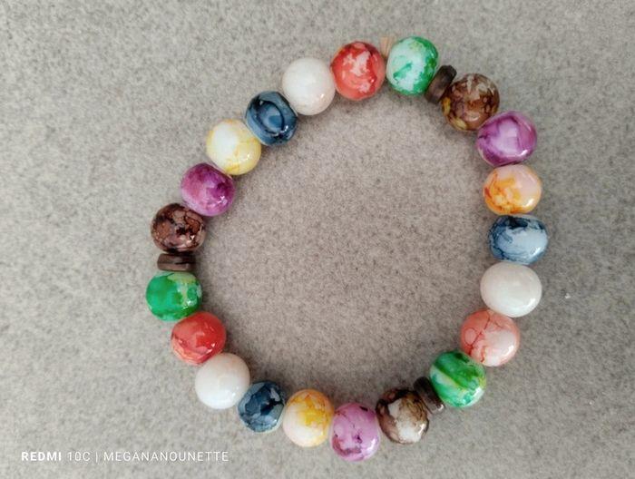 🦋 Bracelet perle de culture coloré fait main - photo numéro 3