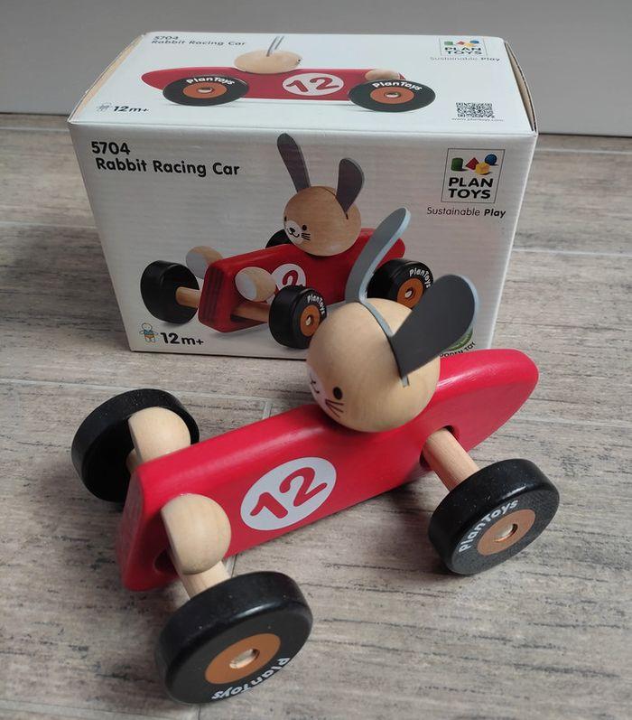 Voiture de course en bois lapin - Plan toys NEUVE - photo numéro 2