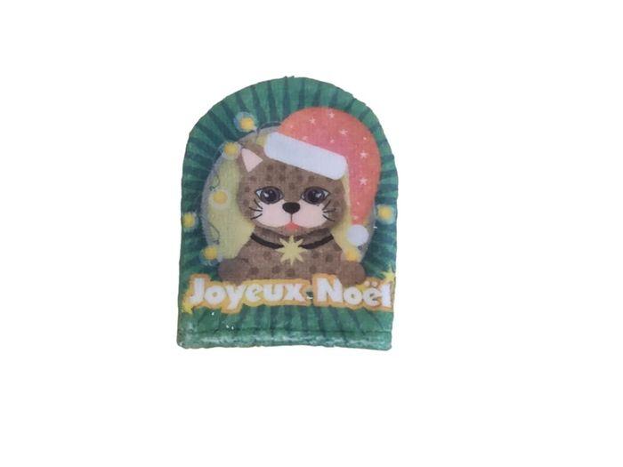 Lot de 5 gants de toilette - Joyeux Noël avec chat - photo numéro 3