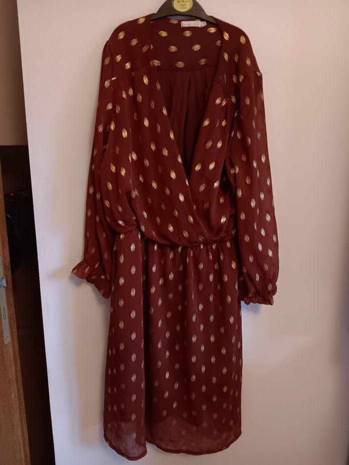 Robe femme marron et or