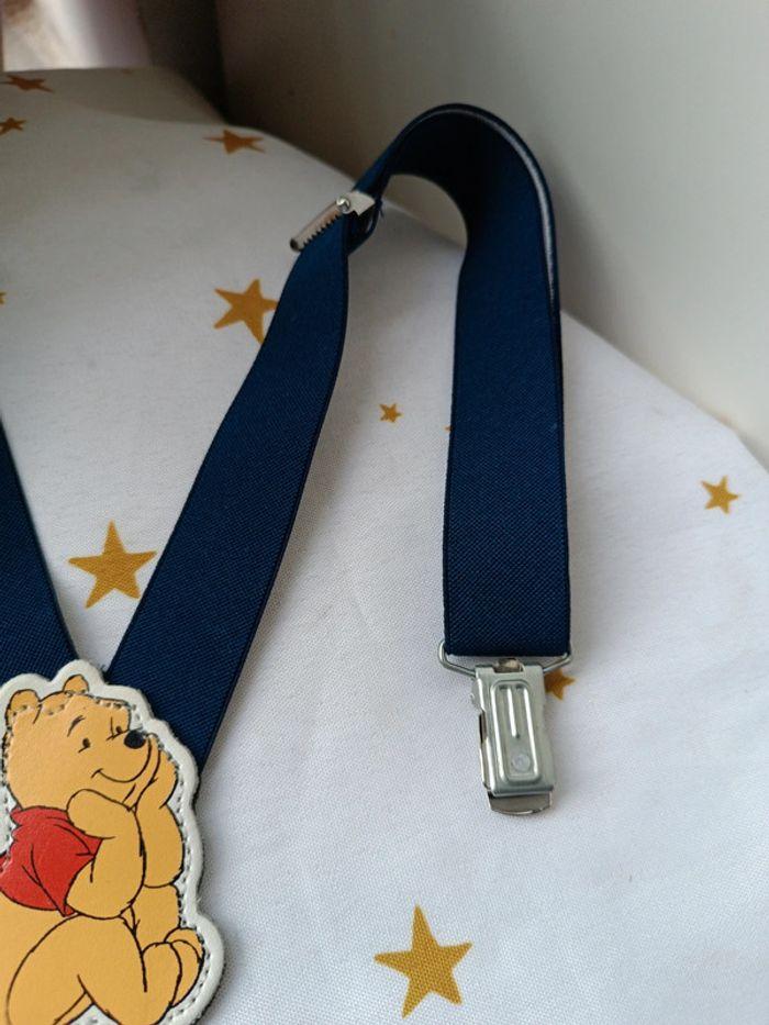 Bretelle Winnie l'ourson the pooh Disney bleu marine nuit blue strap réglable ajustable suspenders - photo numéro 4