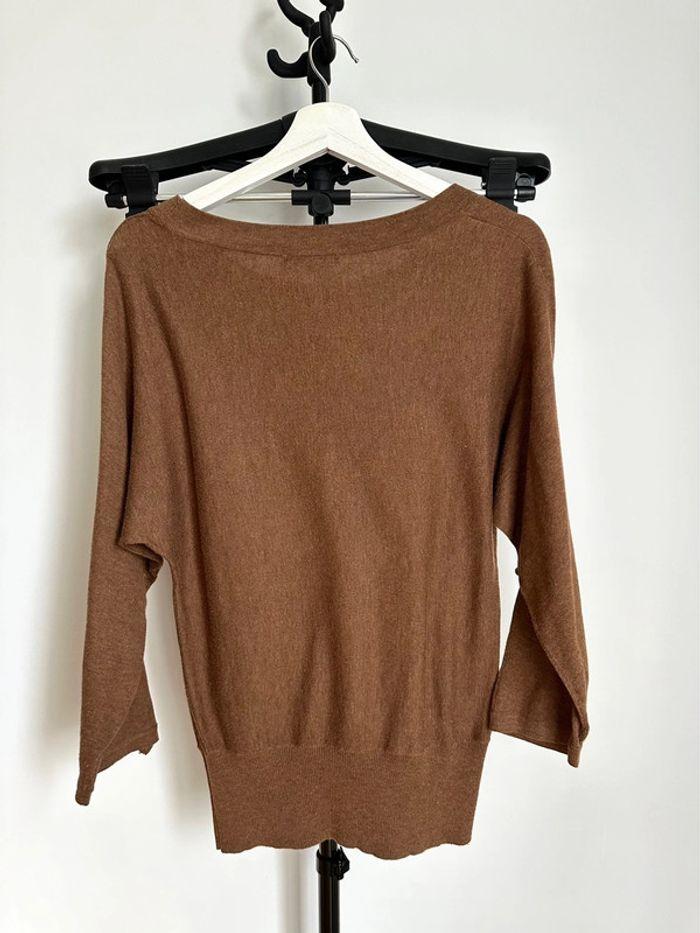 Pull Etam marron taille 36 manches 3/4 très bon état - photo numéro 4