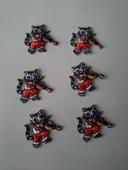 Lot de 6 écusson patch chat