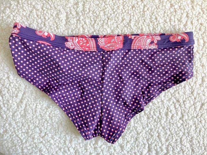 Maillot de bain deux pièces violet et rose - déco bandanas - photo numéro 5