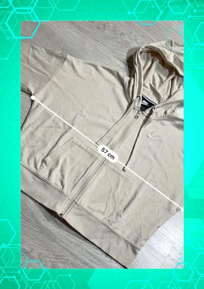 👕 Veste à capuche Nike logo brodé Beige Taille XS 👕 - photo numéro 3