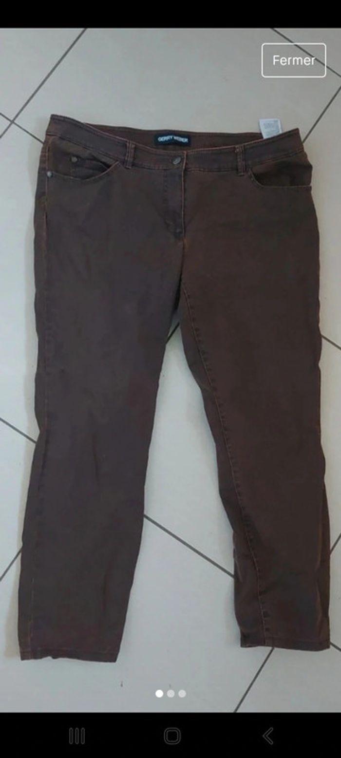 Pantalon gerry weber femme marron - photo numéro 3