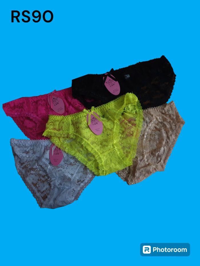 Lot de 5 culotte shorty style dentelle  femme taille L neuf