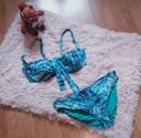 Maillot de bain 2 pièces bikini bleu turquoise