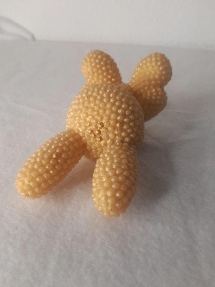 Figurine à poser lapin 3d en perles de résine dorée - photo numéro 9