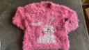 Pull tout doux rose avec lapin blanc