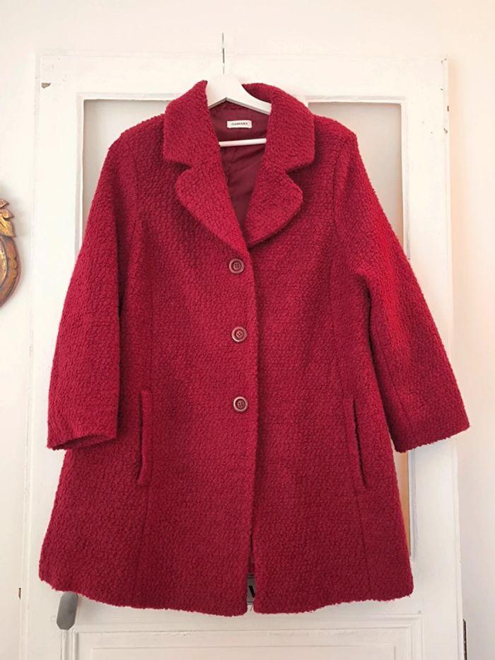 🤎 Manteau caban Damart bouclette vintage Bordeaux rosé 36/38 🤎 - photo numéro 1