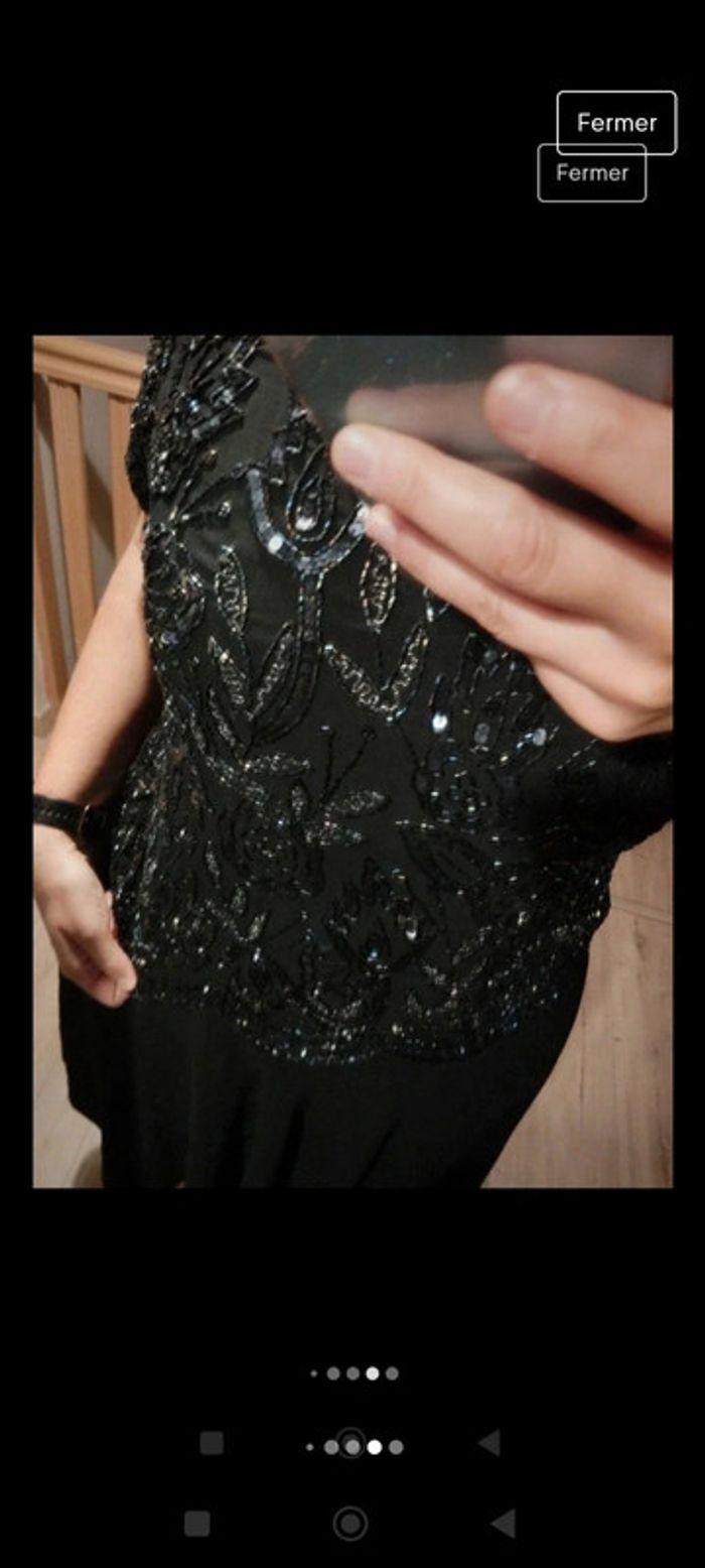 Superbe robe vintage sequins taille 42 vintage noire - photo numéro 5