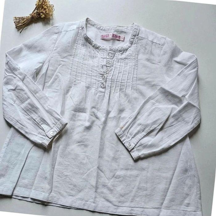 Blouse blanche coton 5 ans - photo numéro 1