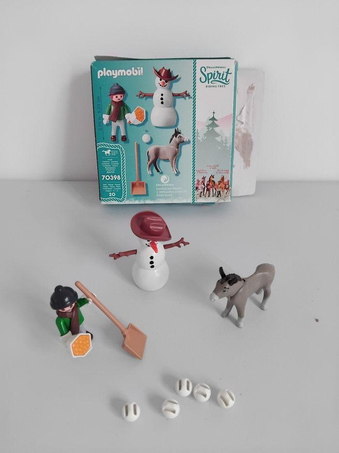 ☃️ Playmobil Spirit Enfant et Bonhomme de Neige Noël 70398 Complet - photo numéro 3