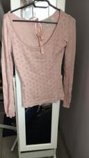 Pull ajouré rose taille S