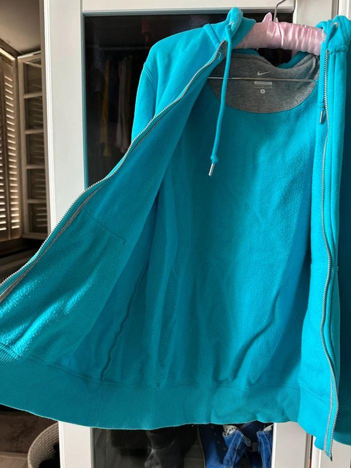 Veste polaire à capuche turquoise - photo numéro 6