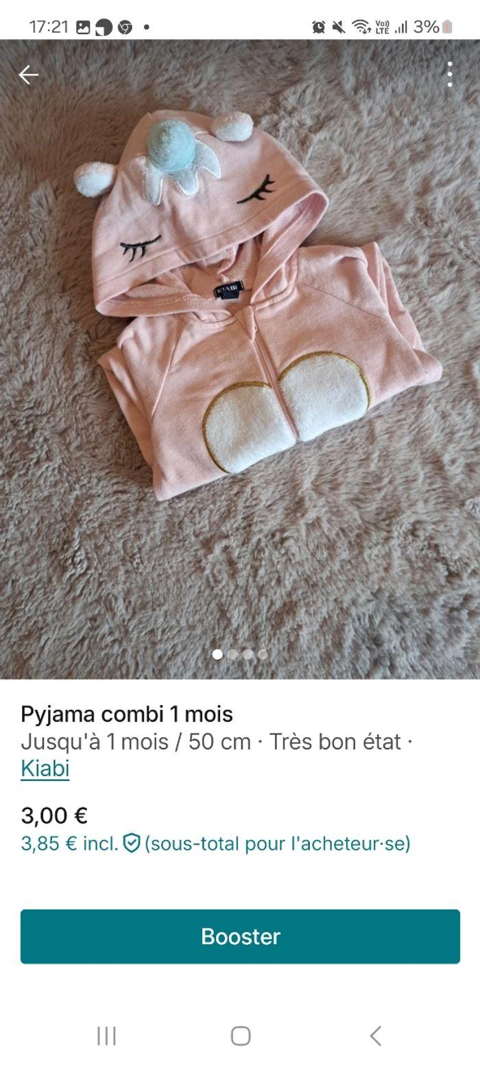 Pyjama combi 1 mois