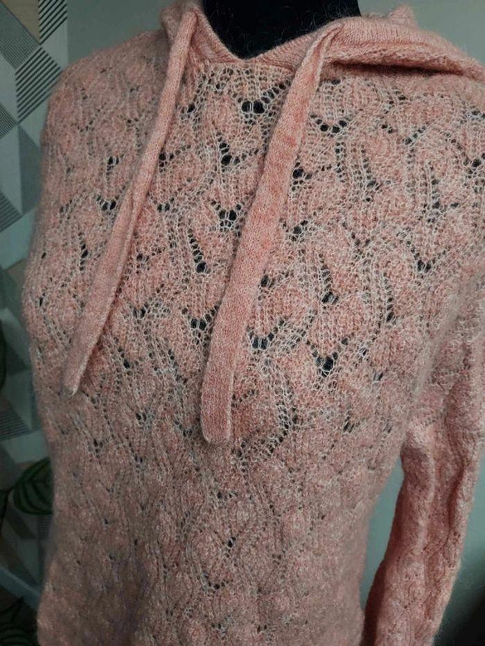 Joli pull Camaïeu couleur rose avec laine et mohair - photo numéro 2