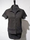 Chemise courte noire dentelle Jac Jac 40 NEUVE