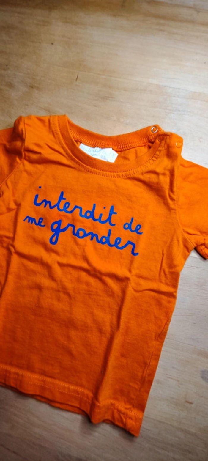 T-shirt Interdit de me gronder taille 12 mois - photo numéro 3