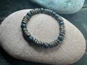 Bracelet Hematite/Obsidienne pierre naturelle et bois en perles ronde de 8 mm