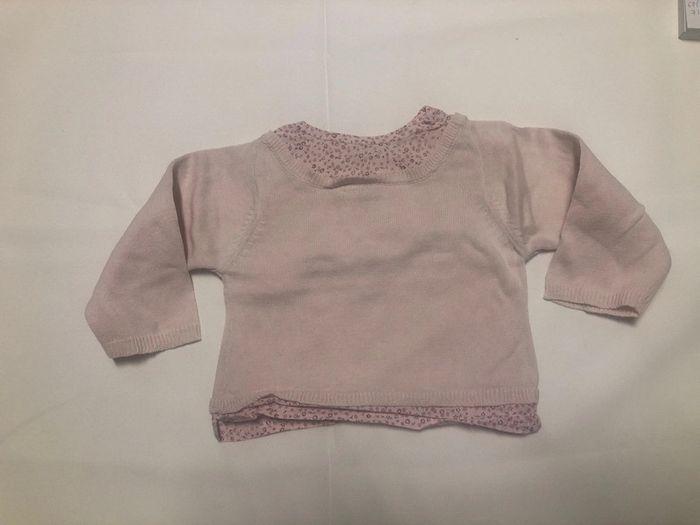 Pull fille rose grain de blé 3 mois 60 cm