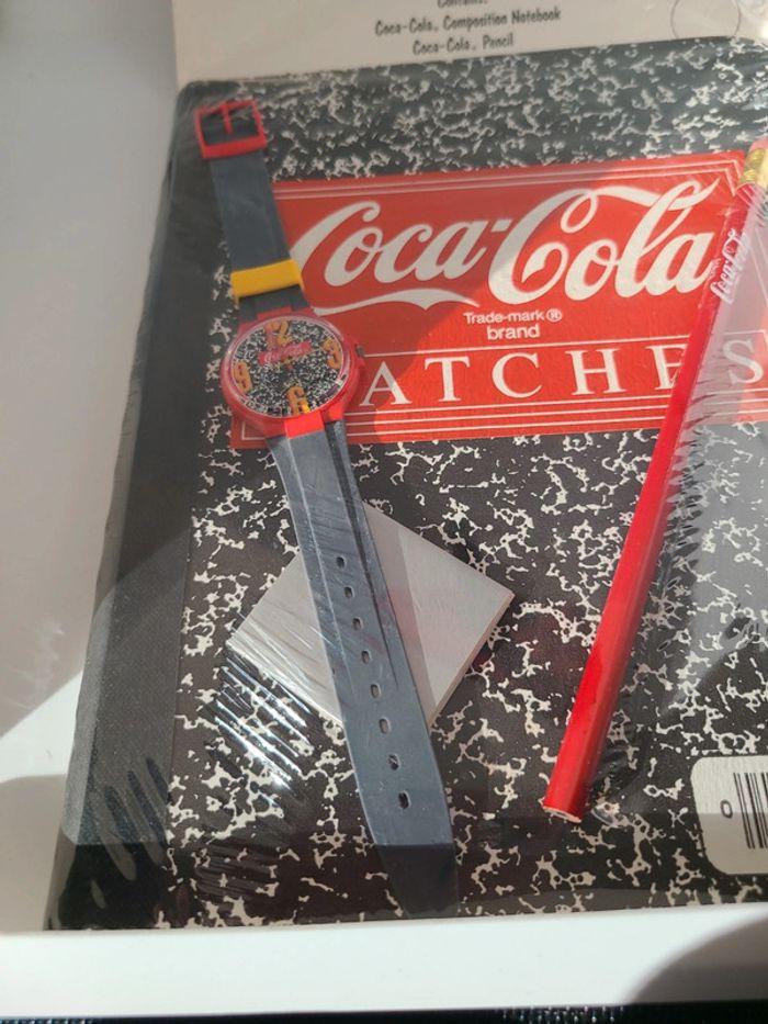 Rare ensemble back to cool coca cola montre cahier crayon a papier vintage - photo numéro 2