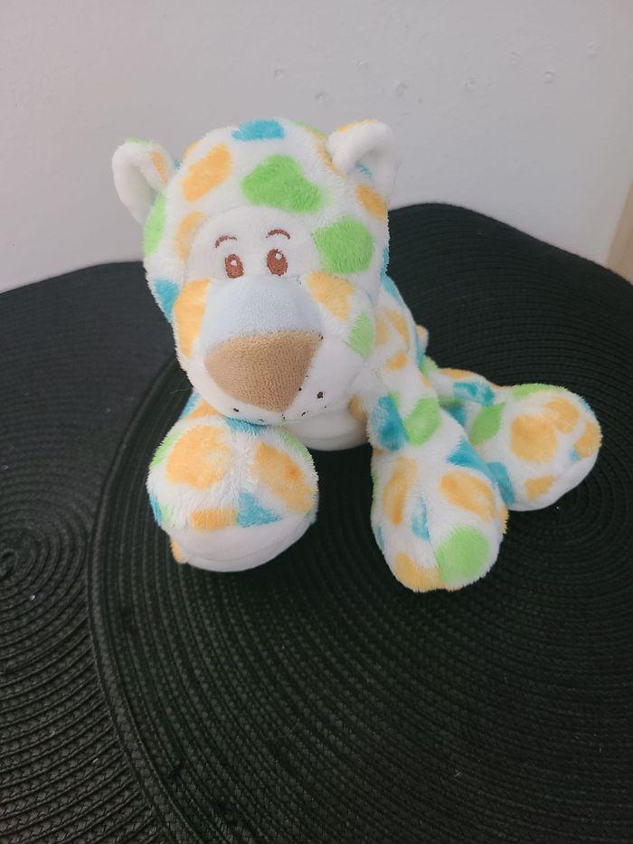 Doudou chat tigre léopard blanc bleu jaune vert rouge ANNA CLUB PLUSH - photo numéro 1