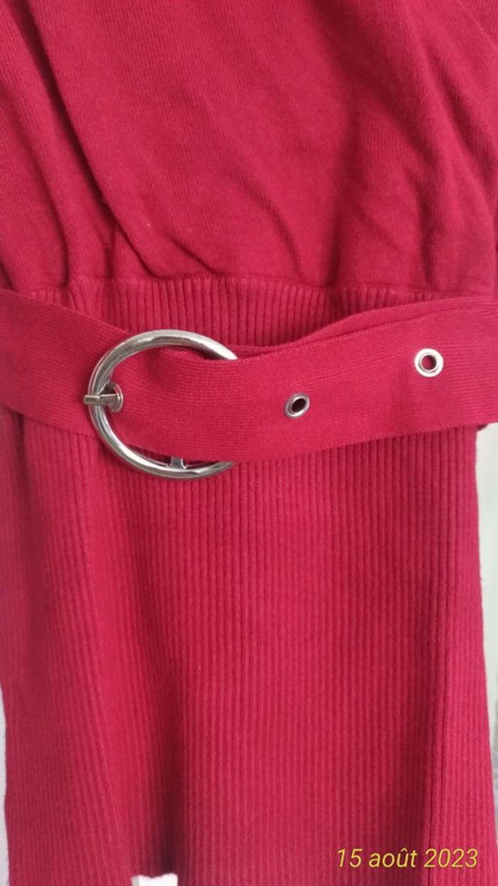 Pull rouge Morgan avec ceinture - photo numéro 2