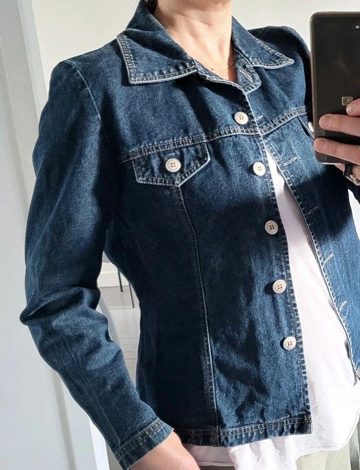 Veste en jean bleue foncée Camaïeu Taille 42 - photo numéro 7