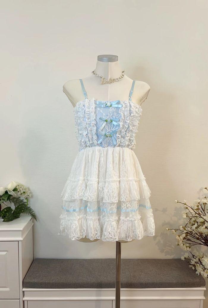 Dress Robe Blue Lolita Princess Barbie Cute Kawaii Cosplay - photo numéro 3