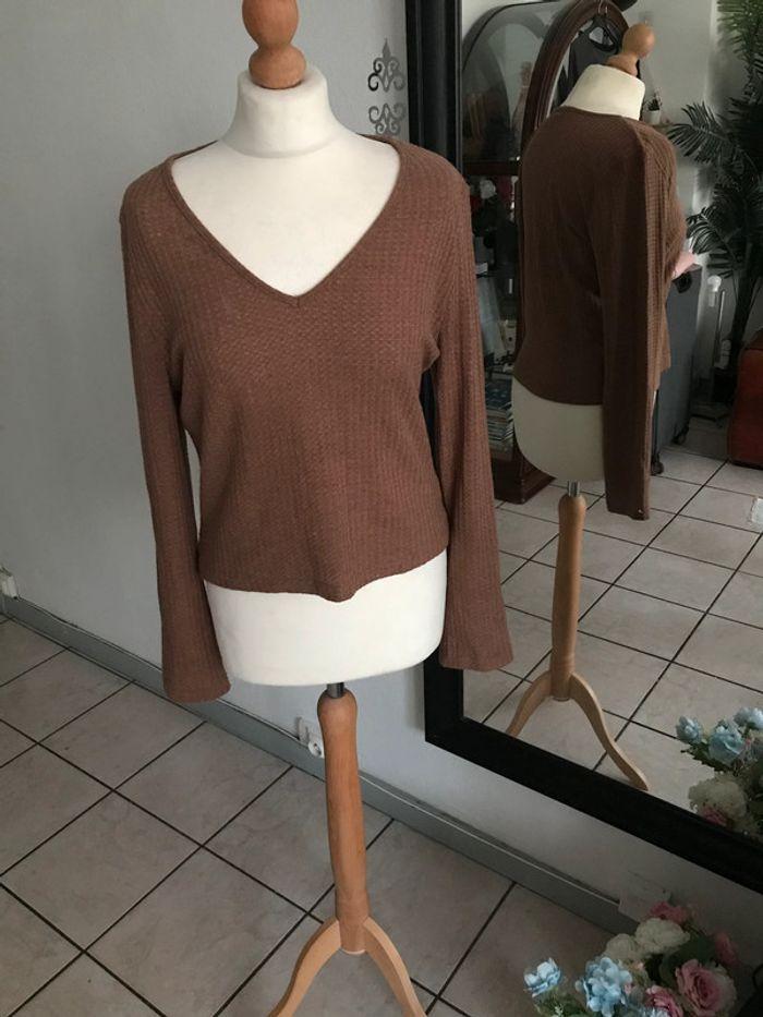 Pull fin en maille taille 44 brun 🔷 - photo numéro 1