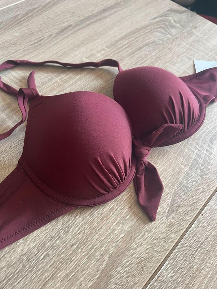 Haut de maillot de bain h&m bordeaux - photo numéro 1