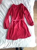 Robe fluide rouge manches longues